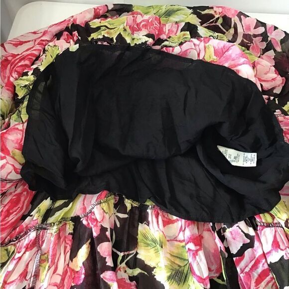 Free People Black Floral In Full Bloom Flowy Maxi Dress New Size XS - Picture 12 of 15